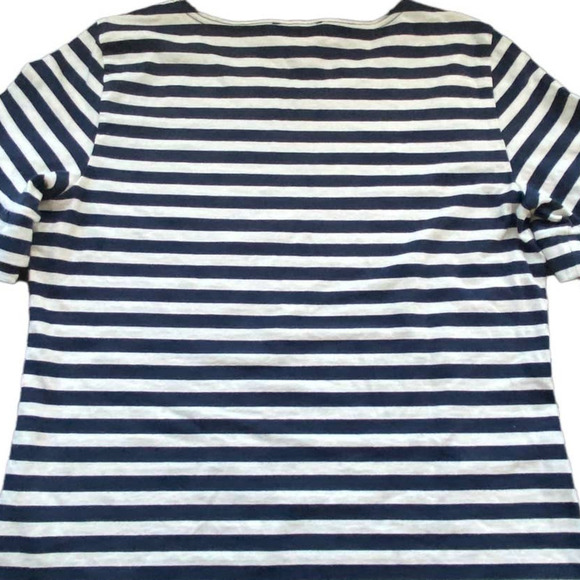 J.CREW Navy & White Striped Short-Sleeve Top - Picture 4 of 6